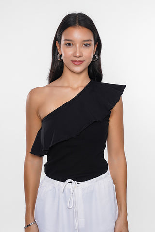 One Shoulder Ruffle Top