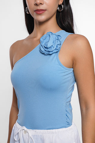 One shoulder corsage top