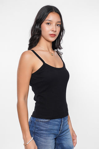 Ribbed Scoopneck Tank Top