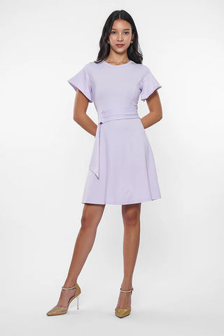 Ruffle Sleeves Mini Dress