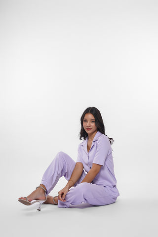 Notch Collar Top and Trouser Co-ord Set