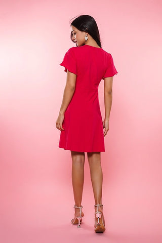 Ruffle Sleeves Mini Dress