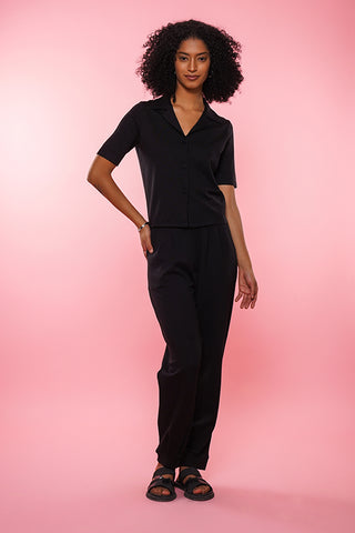 Notch Collar Top and Trouser Co-ord Set