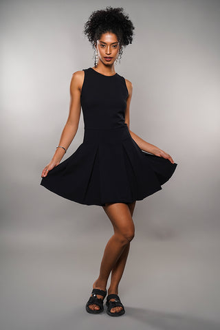 Box-Pleat Mini Dress