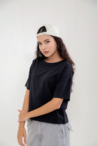 Boxy-Style Cropped T-shirt