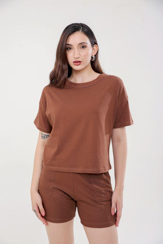 Boxy-Style Cropped T-shirt