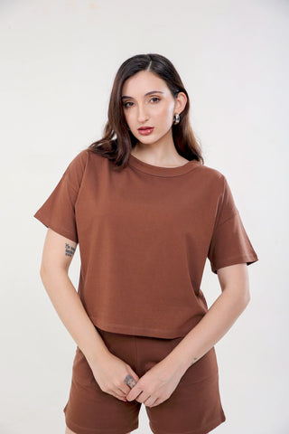 Boxy-Style Cropped T-shirt