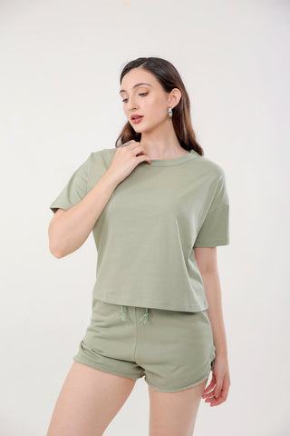 Boxy-Style Cropped T-shirt