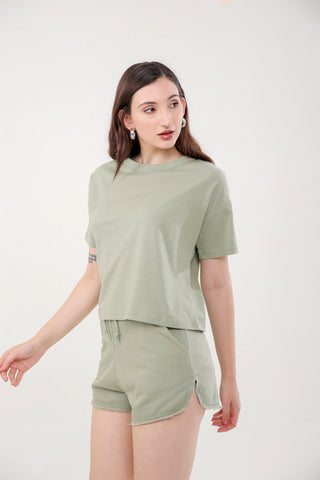 Boxy-Style Cropped T-shirt